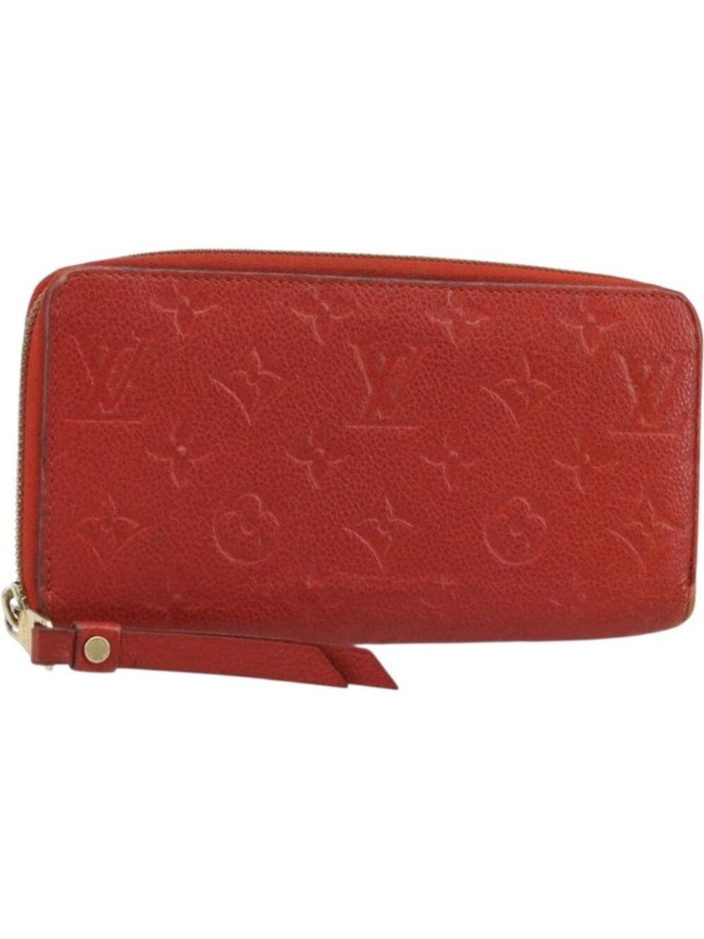LOUIS VUITTON Monogram Empreinte Zippy Long Wallet Red M60737
